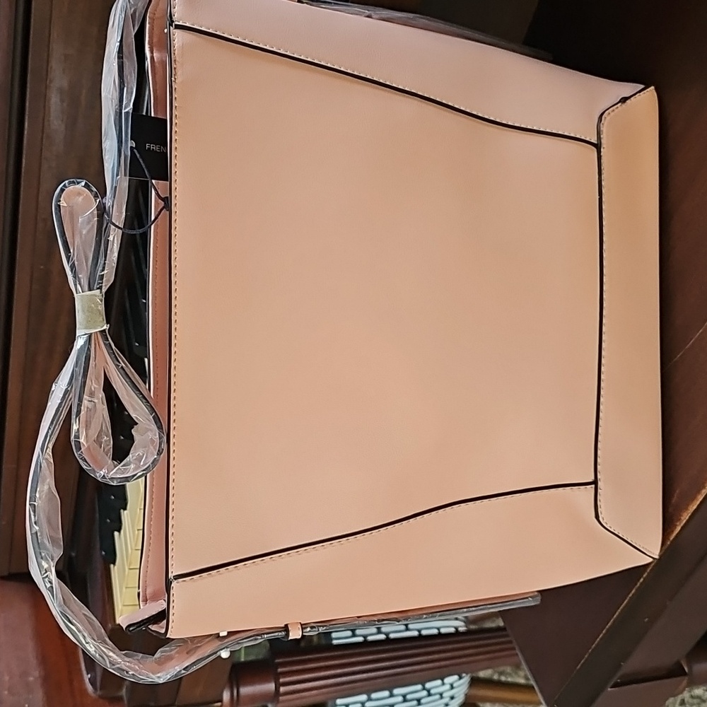 NWT French Connection Tote Olympia Bucket Shoulder Bag Mellow Peach Large Purse - Picture 6 of 10